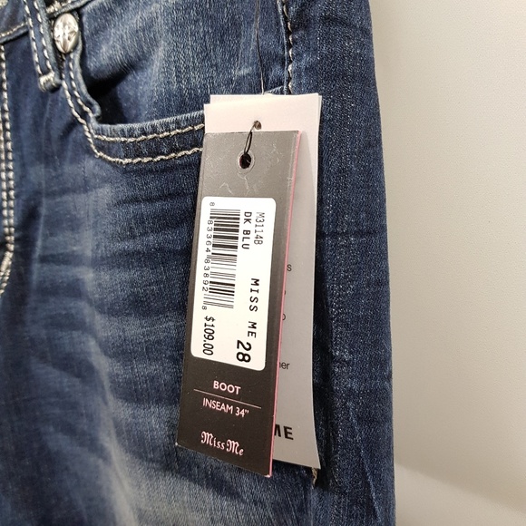 SOLD  - Miss Me Floral Pocket Mid-Rise Bootcut 28 - Picture 5 of 8